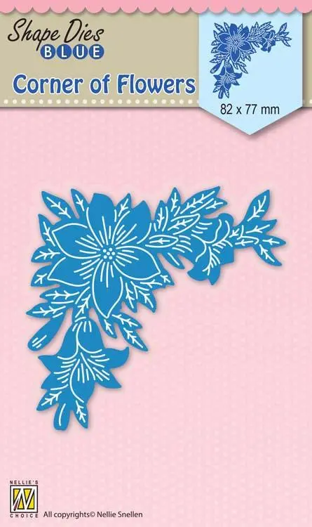 Nellie's Choice - Shape Die Blue Corners Of Flowers 1