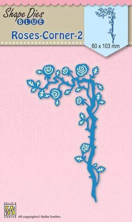 Nellie's Choice - Shape Die Blue Roses Corner 2 1