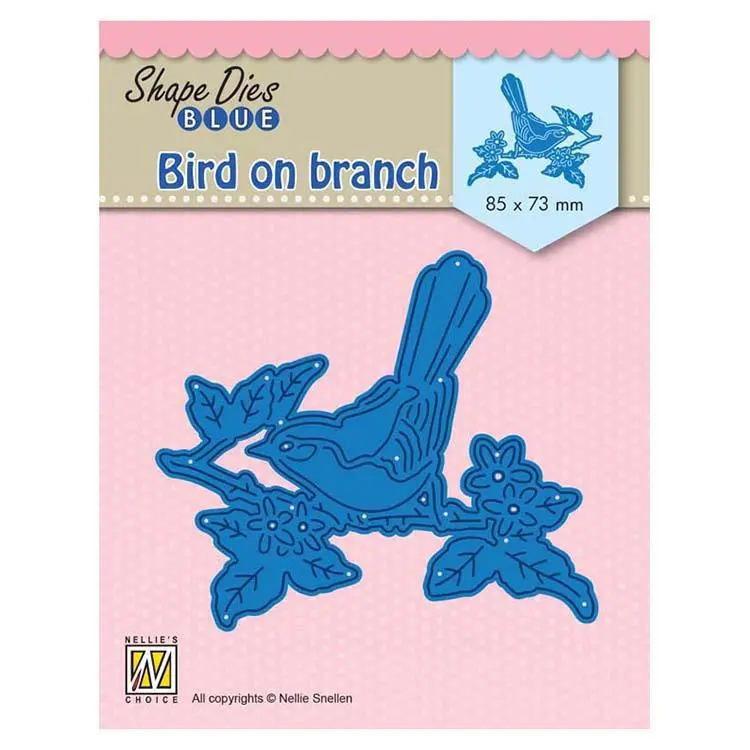 Nellie's Choice Shape Dies Blue Bird On Branch 1