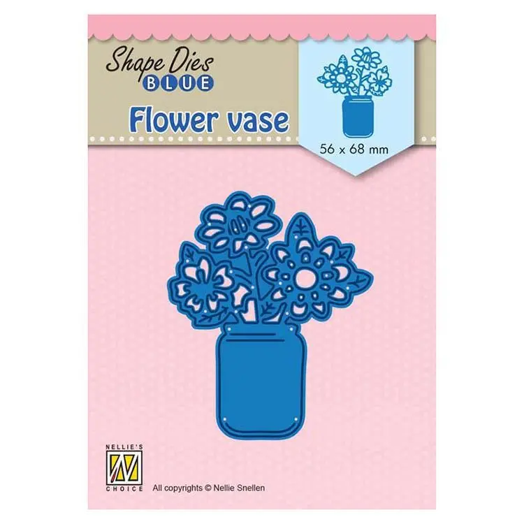 Nellie's Choice Shape Dies Blue Flower Vase 1