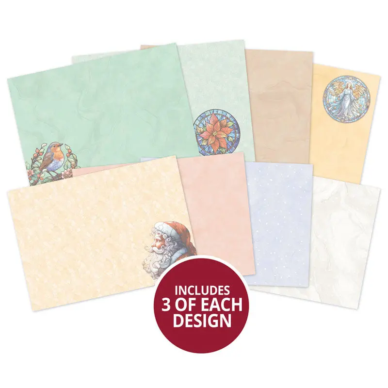 Stained Glass Christmas Luxury Card Inserts 1