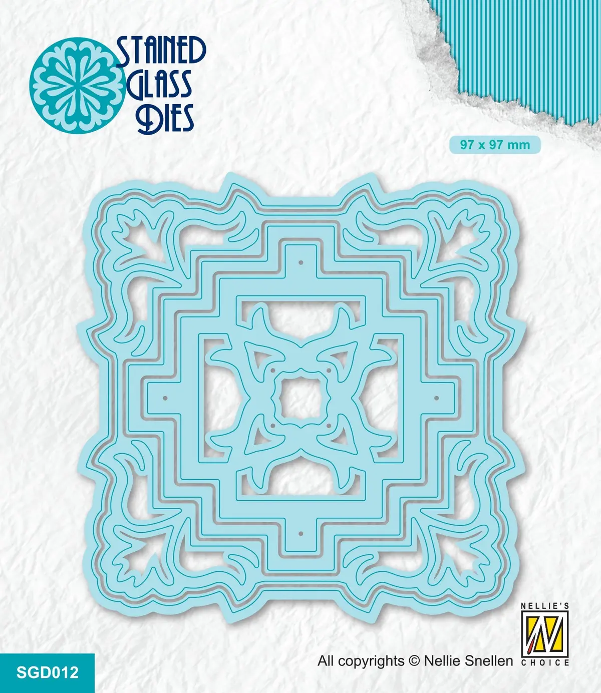 Nellie's Choice Stained Card Die - Square Flower Ornament 2 1