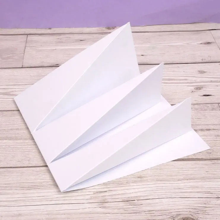 Luxury Shaped Card Blanks & Envelopes - Three-Tier Folding Steps 1