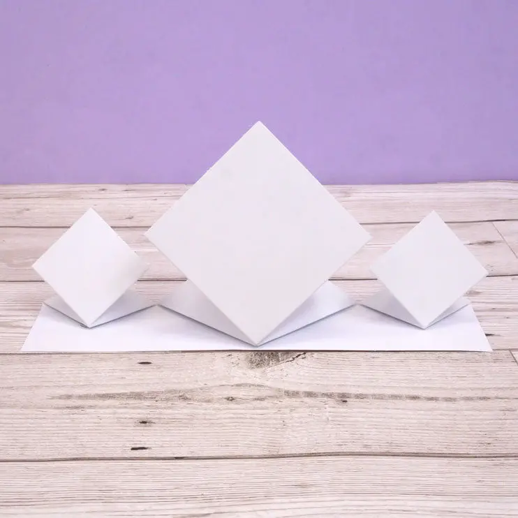 Luxury Shaped Card Blanks & Envelopes - Triple Diamond Easel 1
