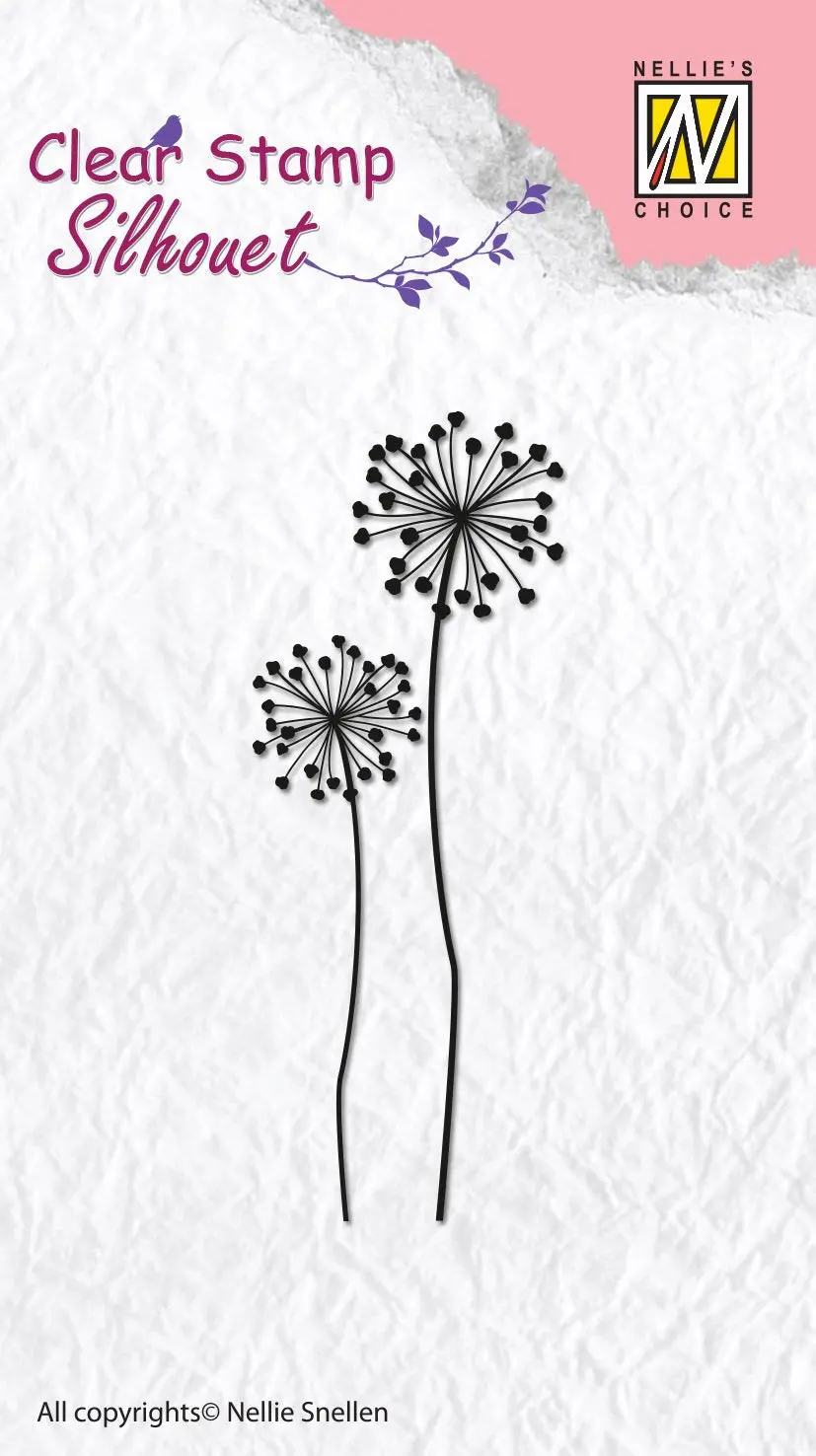 Clear Stamp Silhouette Flower 9 1