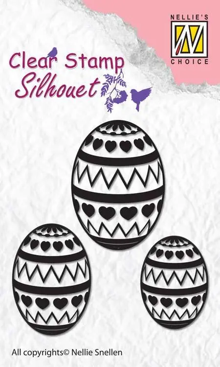 Nellie's Choice - Clear Stamp Silhouette Easter Eggs 1