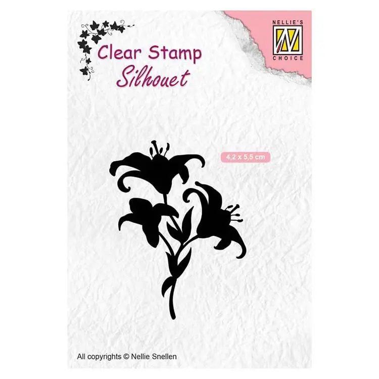 Nellie's Choice Clear Stamps Silhouette Lilies 1