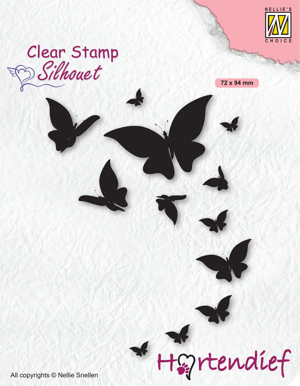Nellie's Choice Clear Stamp Silhouette Butterflies 1