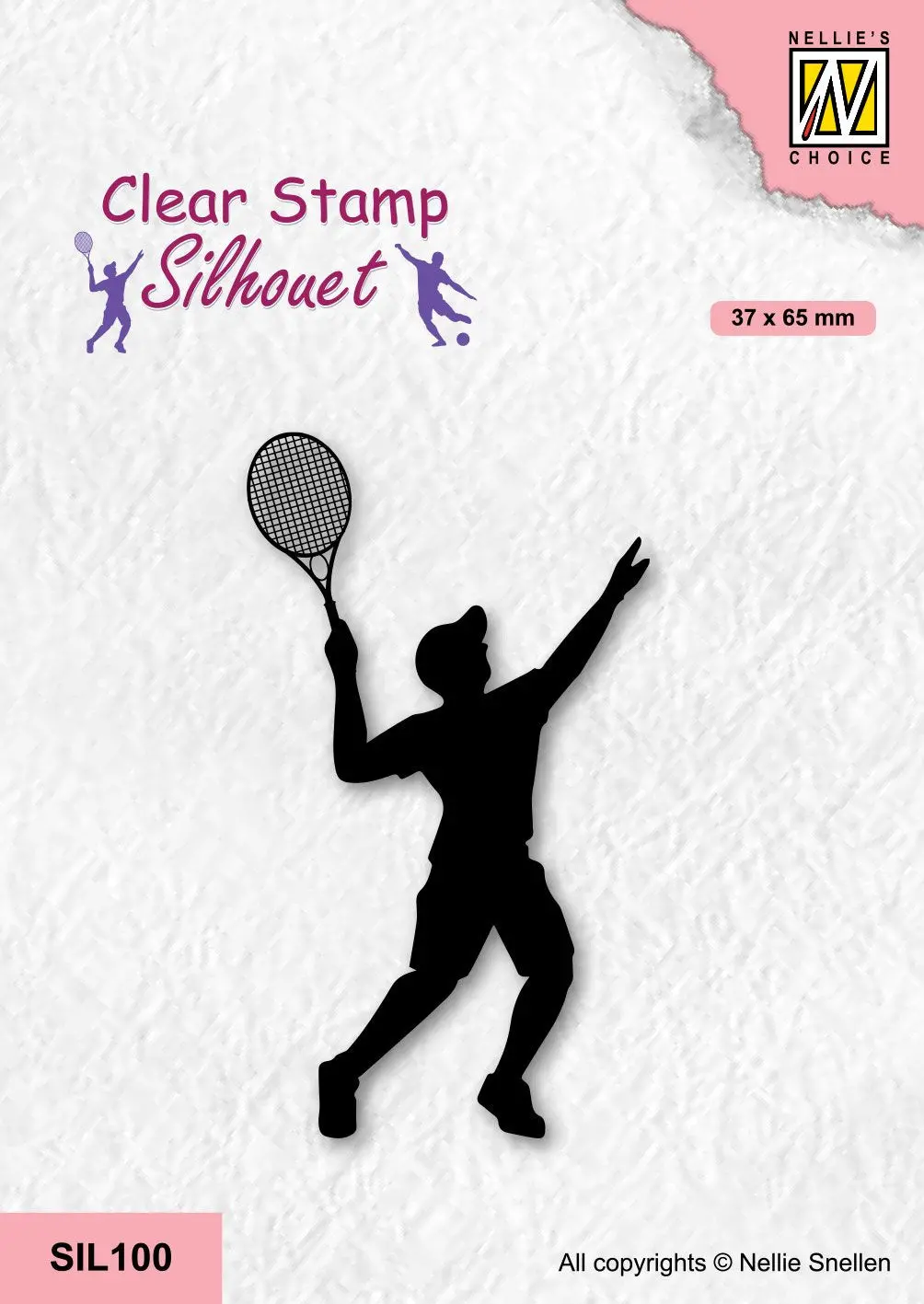 Nellie's Choice Clear Stamp Silhouette Sports - Tennis Player 1