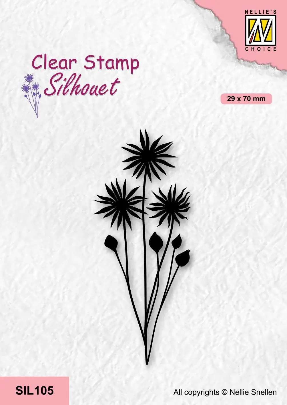 Nellie's Choice Clear Stamp Silhouette - Flowers-18 1