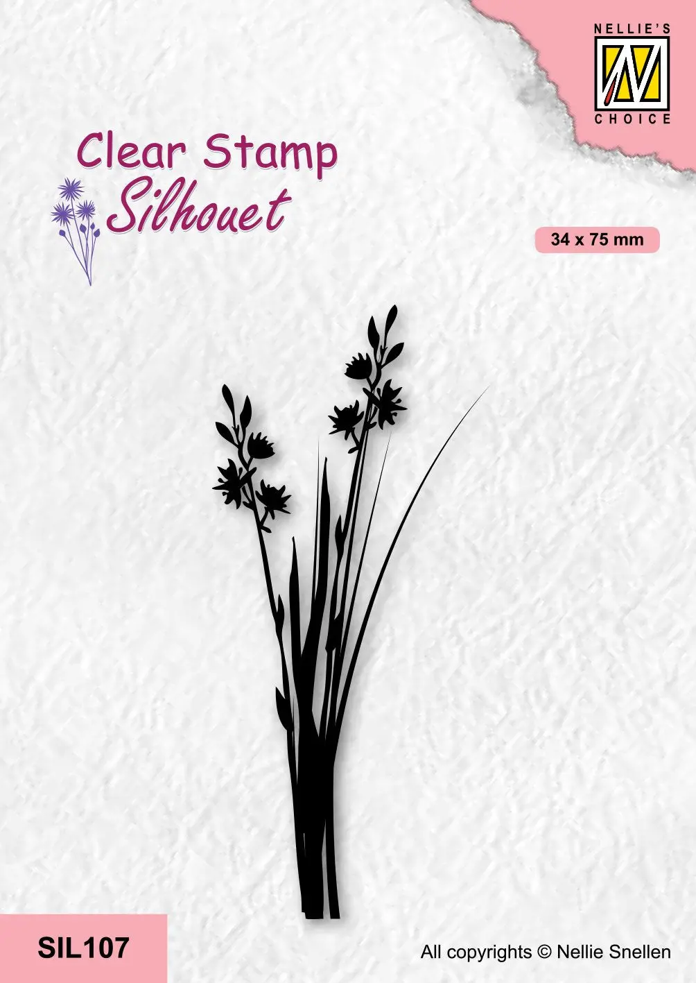 Nellie's Choice Clear Stamp Silhouette - Flowers-20 1