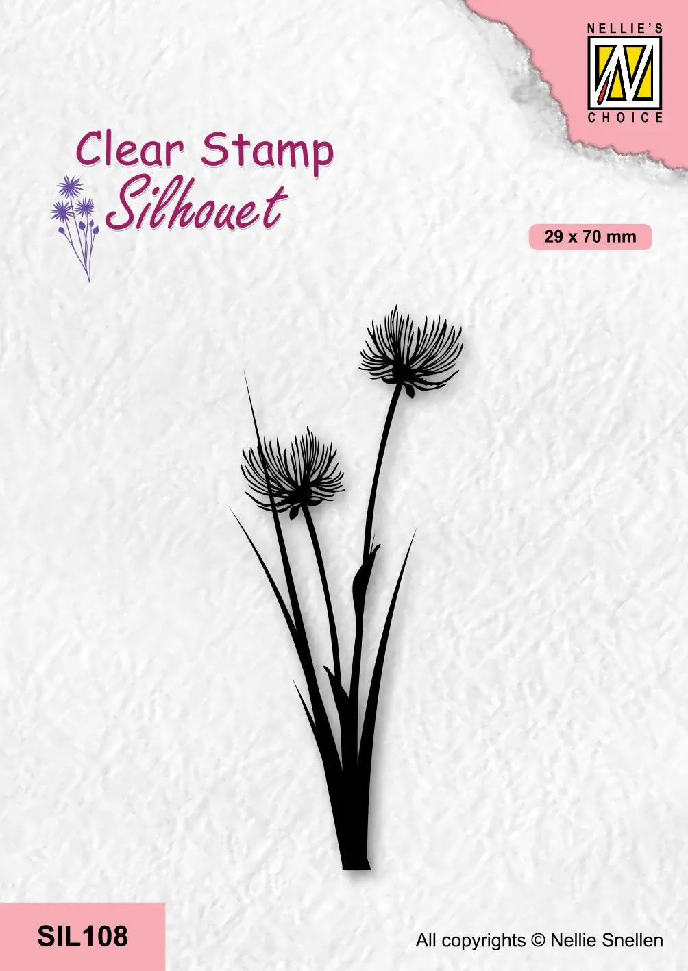 Nellie's Choice Clear Stamp Silhouette - Flowers-21 1