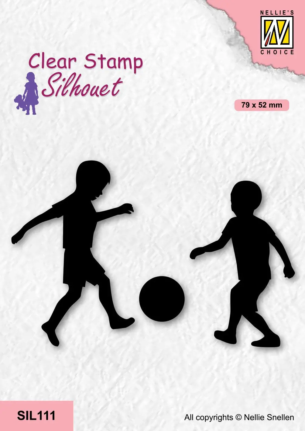 Nellie's Choice Clear Stamp Silhouette - Boys Playing Soccer 1