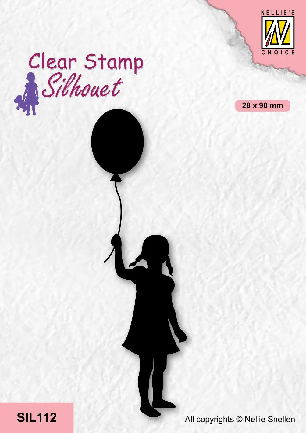 Nellie's Choice Clear Stamp Silhouette - Girl With Balloon 1
