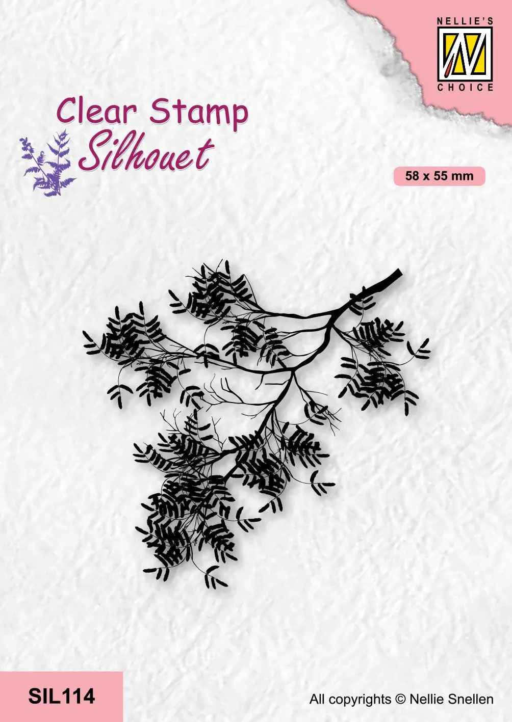 Nellie's Choice Clear Stamp Silhouette - Acacia Branch 1