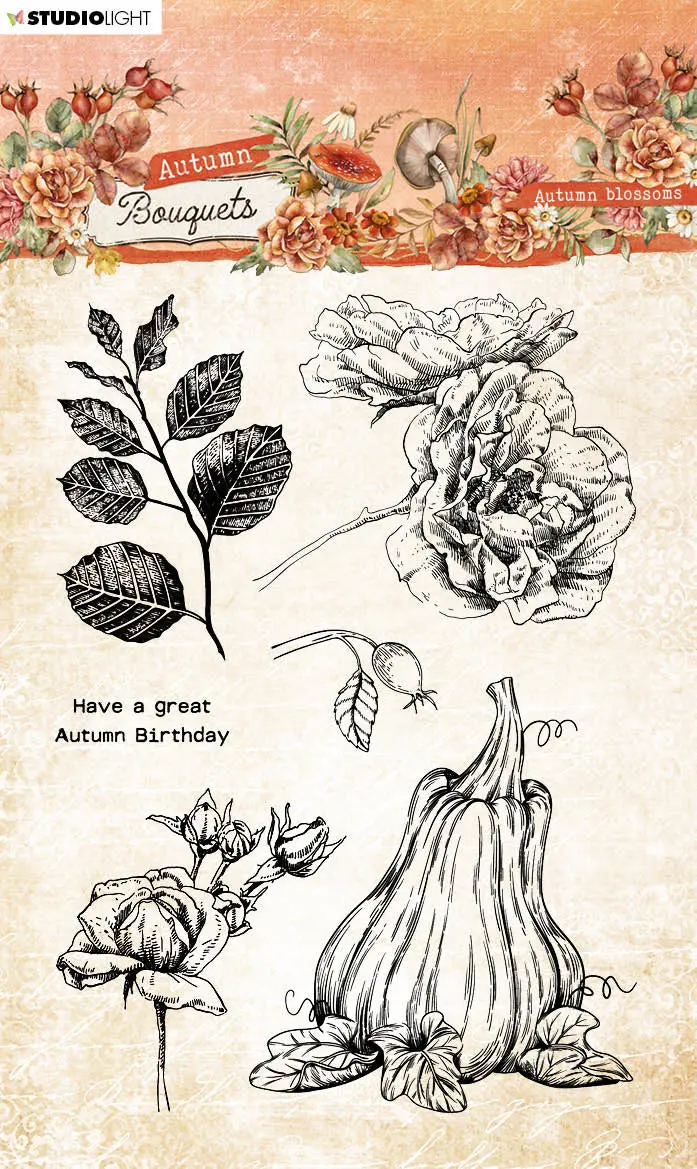 Sl Clear Stamps Autumn Blossoms Autumn Bouquet 98X138x3mm 5 Pc Nr.509 1