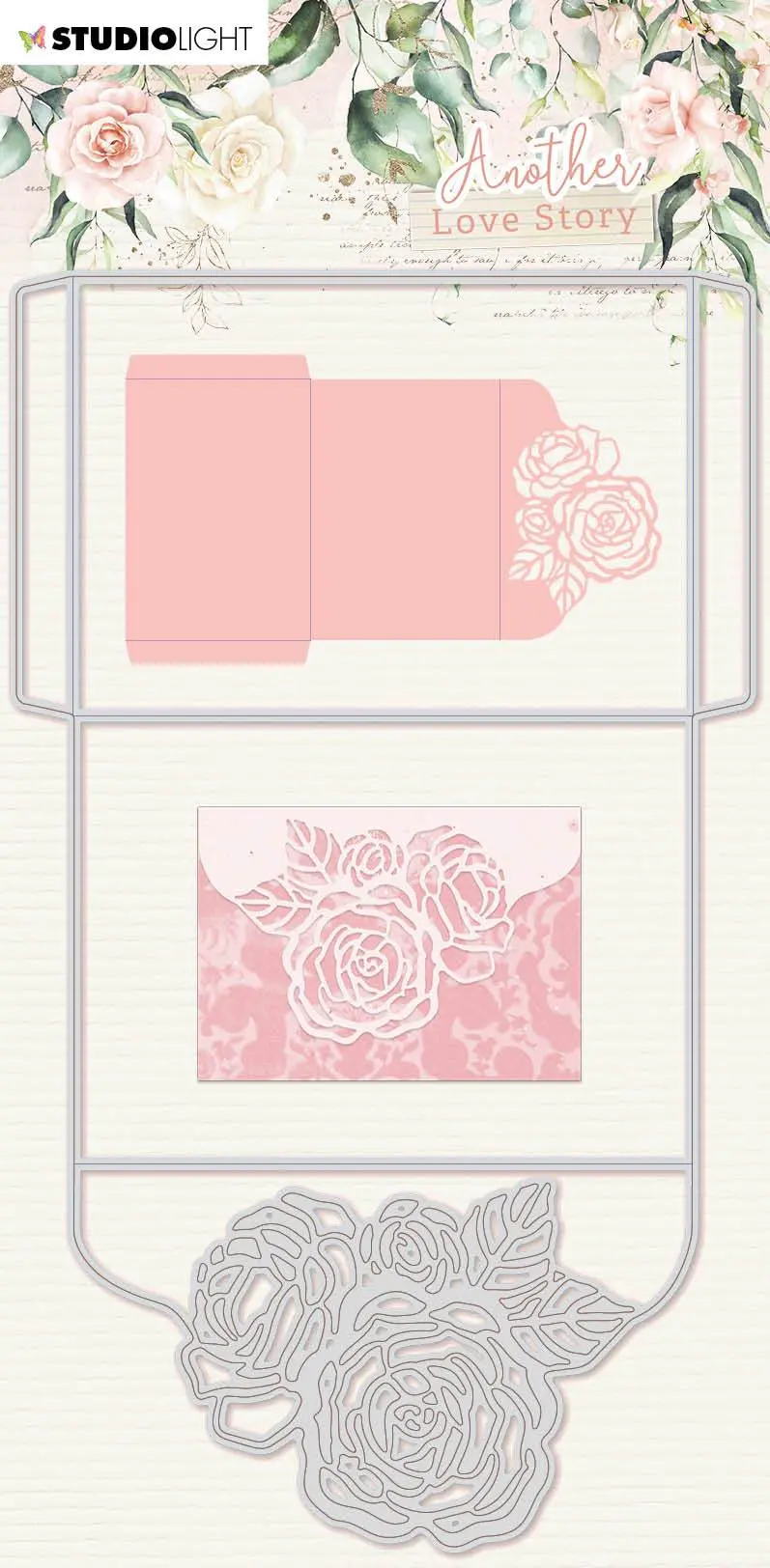 Sl Cutting Die Rose Envelope Another Love Story 223X130mm Nr.3 1