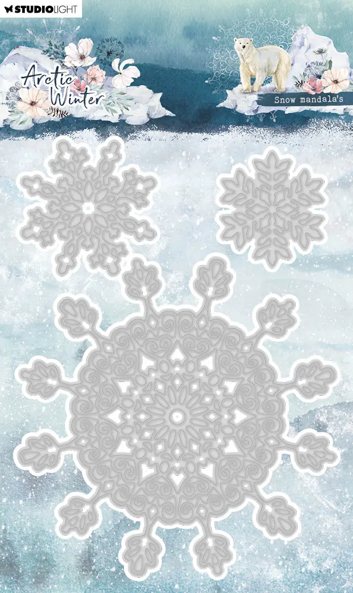 Sl Cutting Dies Snow Mandalas Artic Winter 105X144x1mm 3 Pc Nr.762 1