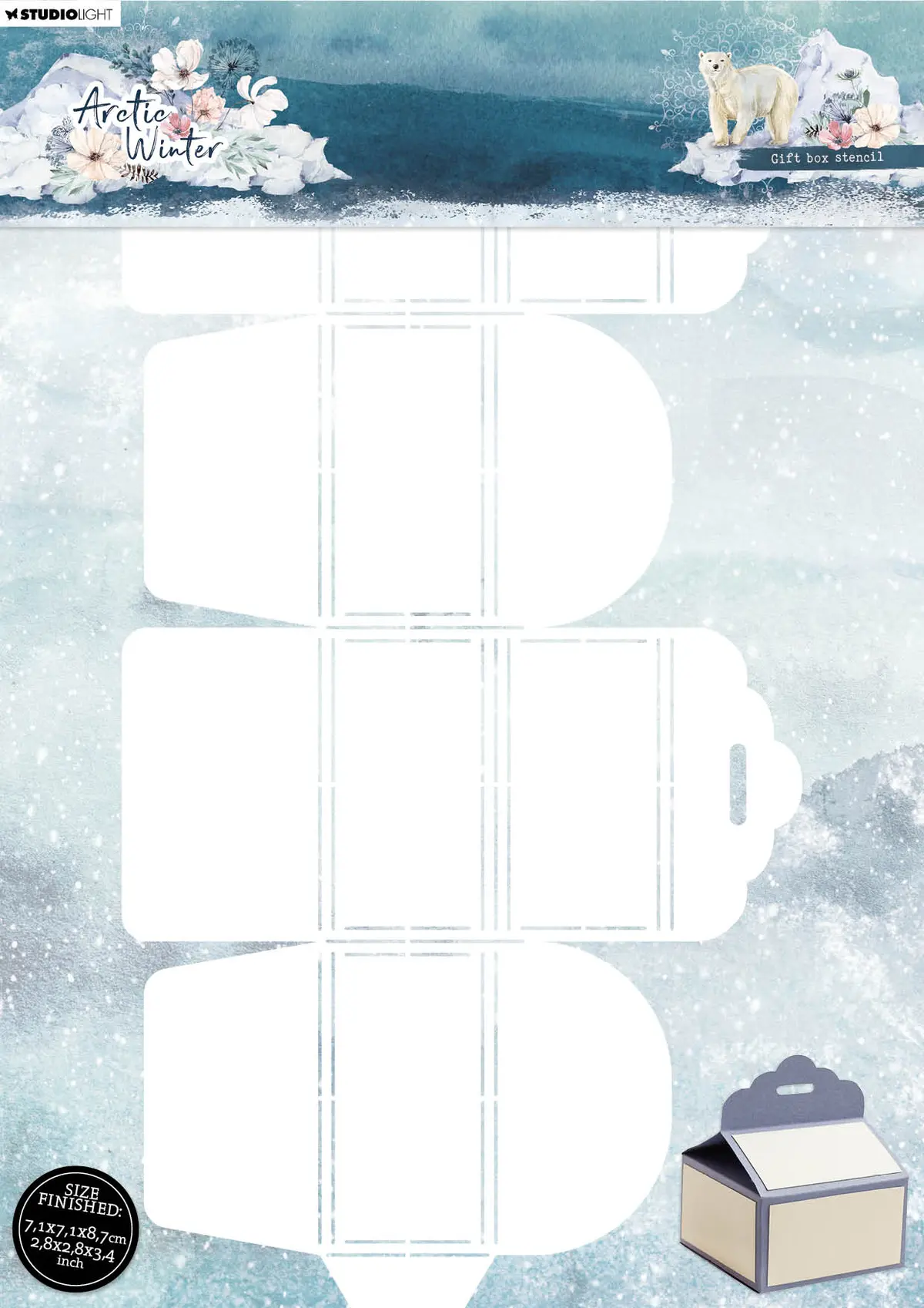 Sl Stencils Giftbox Artic Winter 155X297x1mm 1 Pc Nr.02 1