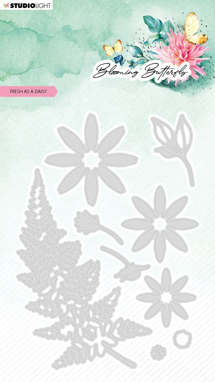 Sl Cutting Die Fresh As A Daisy Blooming Butterfly 98X139x1mm 9 Pc Nr.483 1