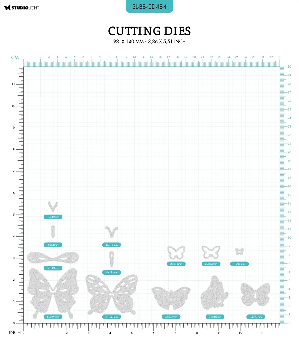 Sl Cutting Die Fly Fly Butterfly Blooming Butterfly 96X138x1mm 13 Pc Nr.484 2