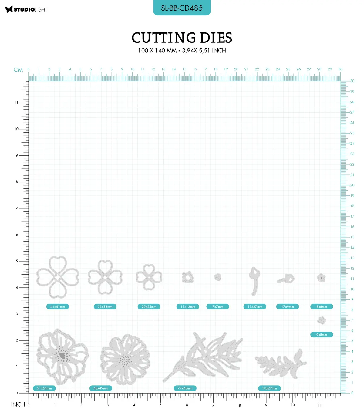 Sl Cutting Die Blooming Flowers Blooming Butterfly 98X139x1mm 13 Pc Nr.485 2