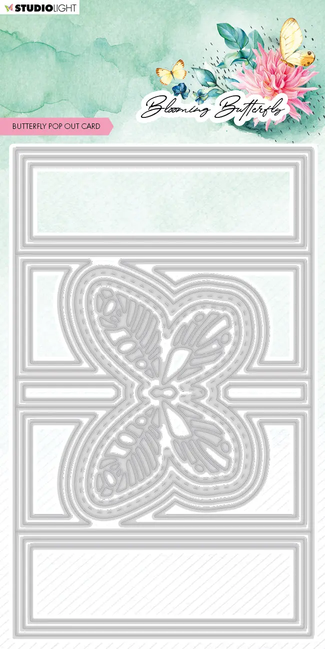 Sl Cutting Die Butterfly Card Blooming Butterfly 165X100x1mm 17 Pc Nr.486 1