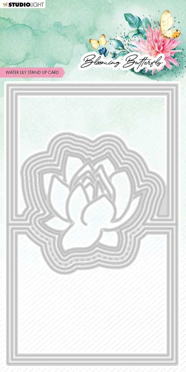 Sl Cutting Die Water Lily Card Blooming Butterfly 165X100x1mm 7 Pc Nr.487 1
