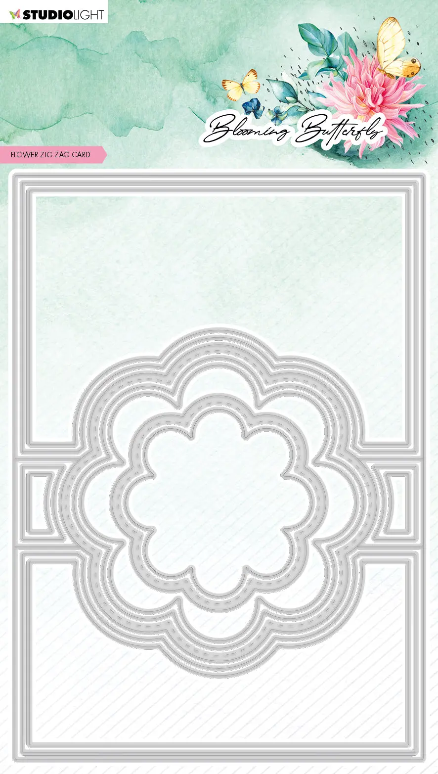 Sl Cutting Die Flower Zigzag Card Blooming Butterfly 200X140x1mm 13 Pc Nr.489 1