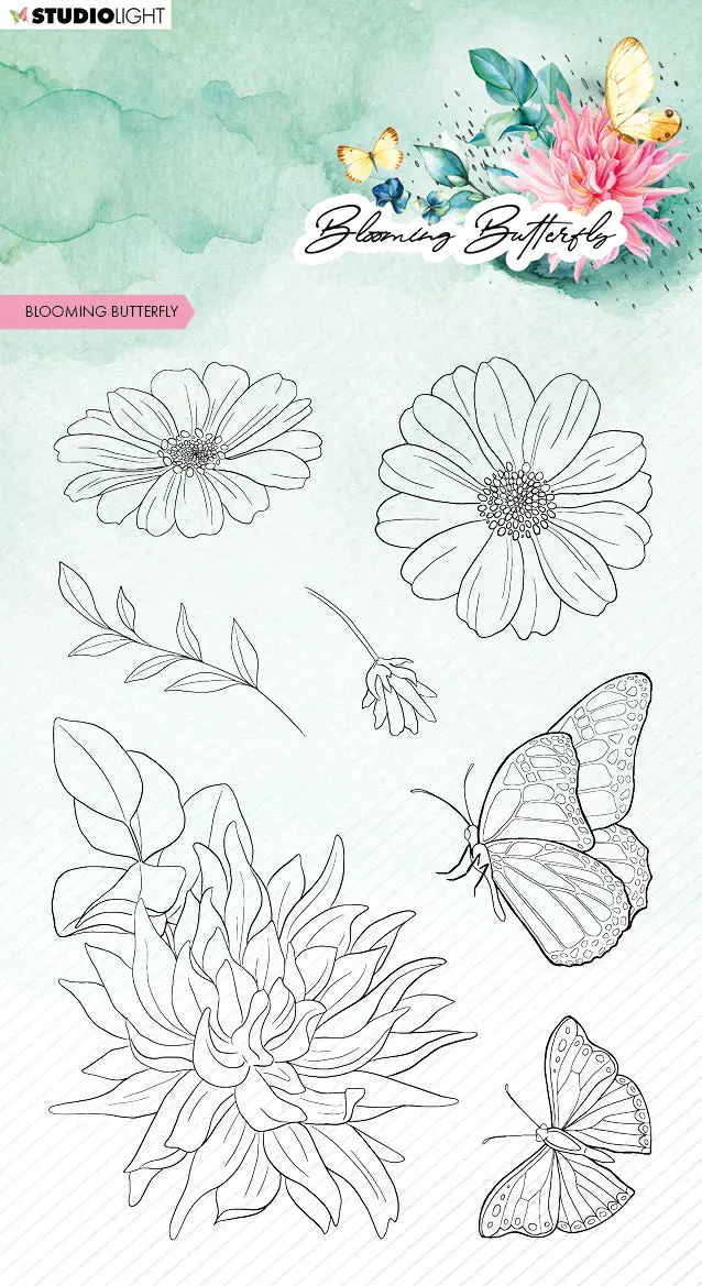 Sl Clear Stamp Blooming Butterfly Blooming Butterfly 93X136x3mm 7 Pc Nr.357 1