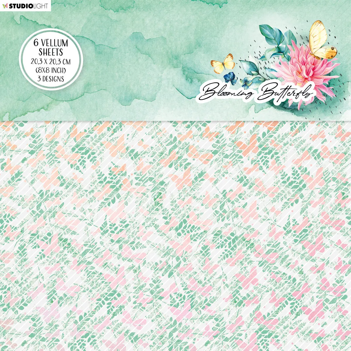 Sl Vellum Set Background Patterns Blooming Butterfly 203X203x3mm 6 Sh Nr.03 1