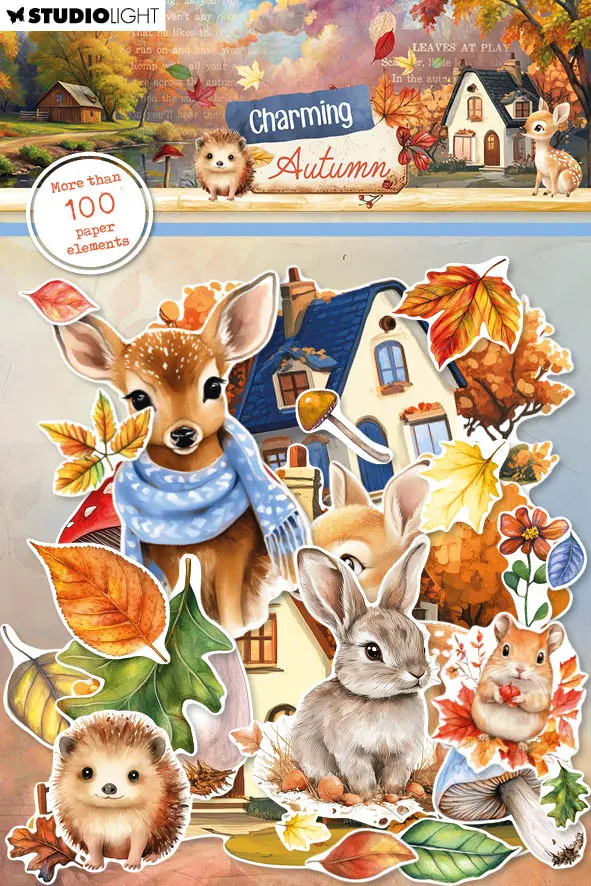 Sl Paper Elements Leaves, Animals & Houses Charming Autumn 108 Pieces 1