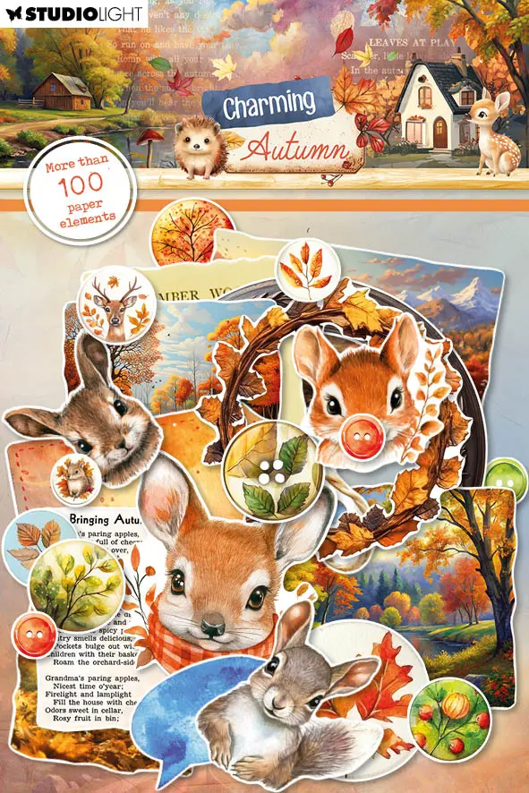Sl Paper Elements Labels, Images & Animal Heads Charming Autumn 126 Pieces 1