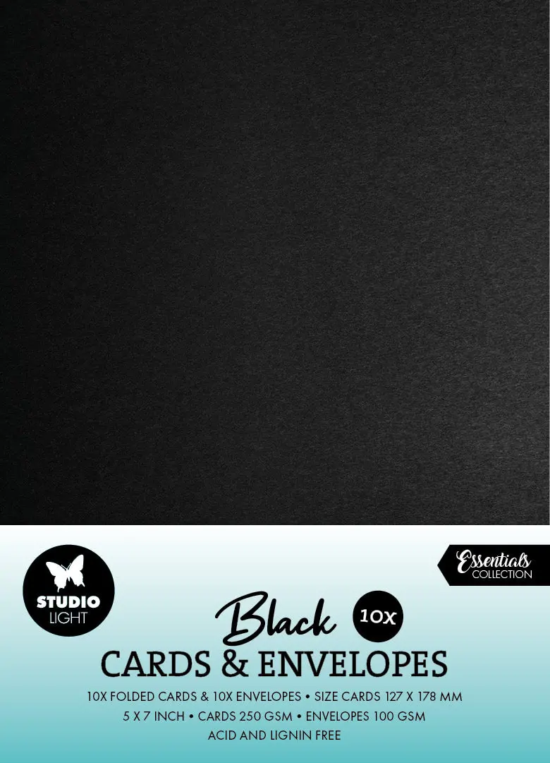 Sl Cards & Envelopes Black 5X7 Inch Consumables 20 Pc 1
