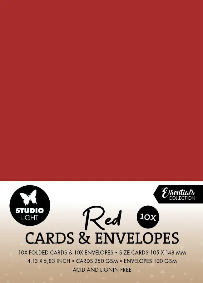 Sl Cards & Envelopes Christmas Red Consumables 20 Pieces 1