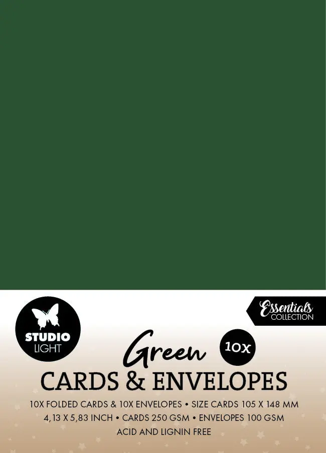 Sl Cards & Envelopes Christmas Green Consumables 20 Pieces 1