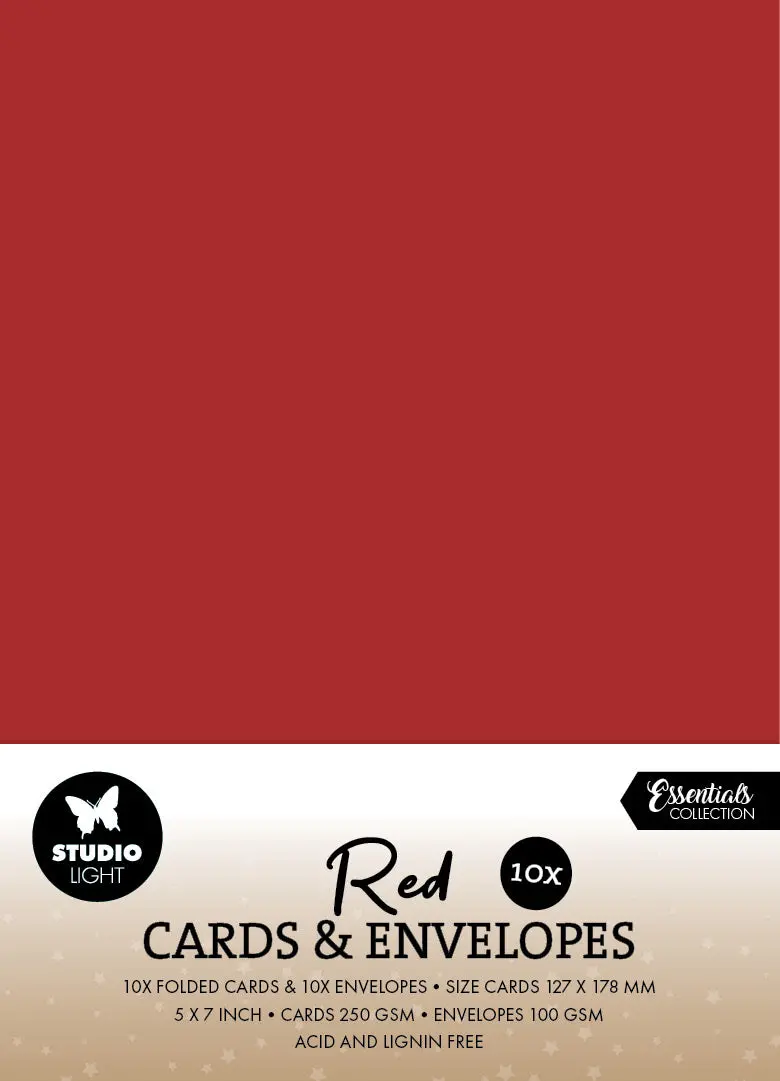 Sl Cards & Envelopes Christmas Red Consumables 20 Pieces 1