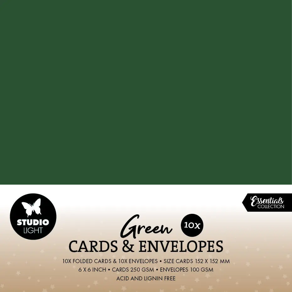 Sl Cards & Envelopes Christmas Green Consumables 20 Pieces 1