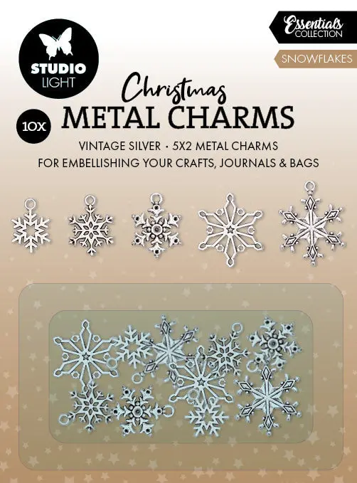 Sl Metal Charms Snowflakes Essentials 10 Pieces 1
