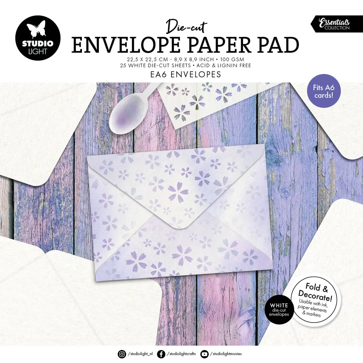 Sl Die-Cut Paper Pad Ea6 Envelopes For A6 Cards Essentials 25 Sheets 1