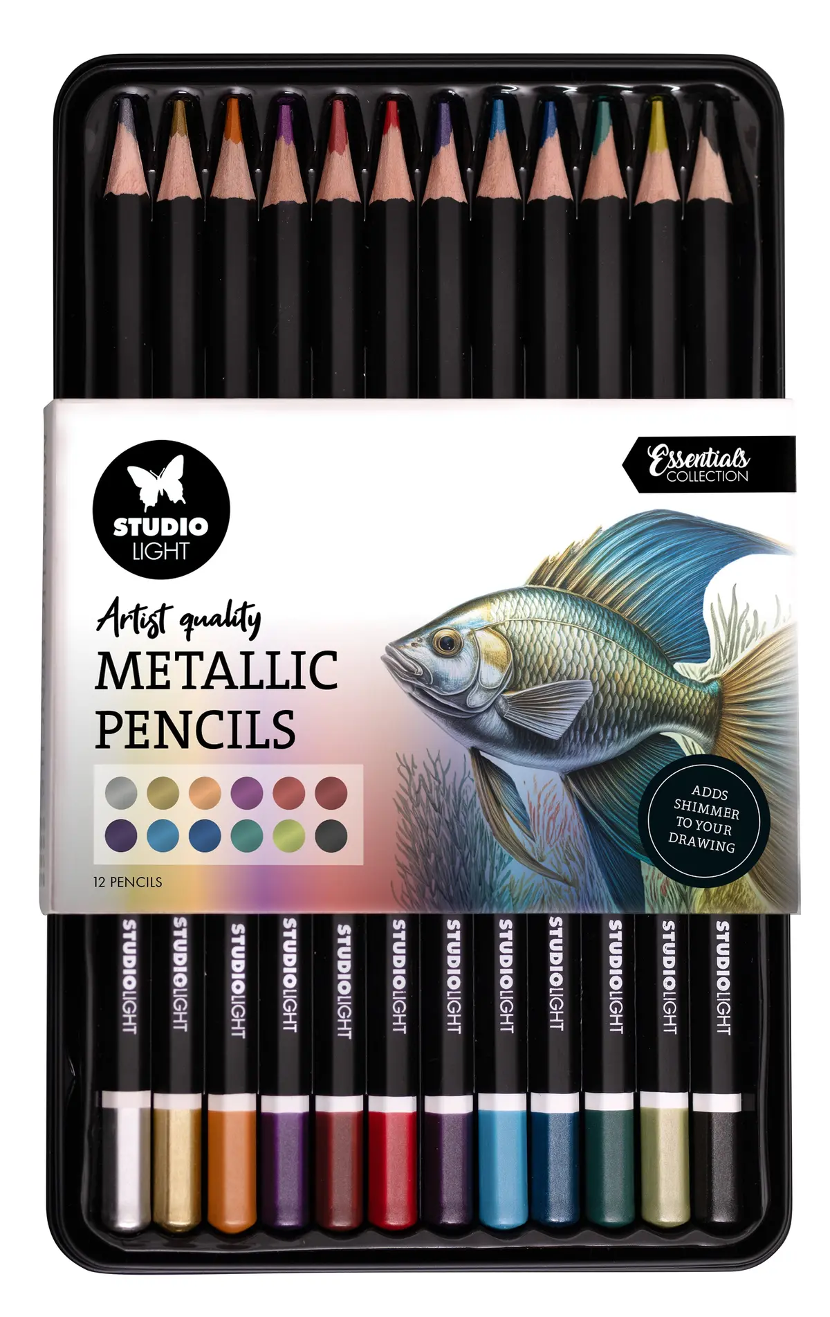 Sl Pencils 12 Colors With Metallic Finish Essentials 12 Pieces 1