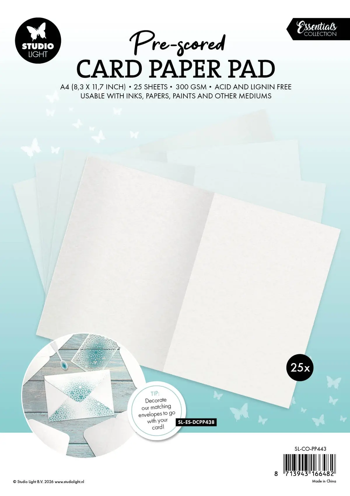 Sl Card Paper Pad Pre-Scored White A5 Cards Essentials 25 Sheets 2