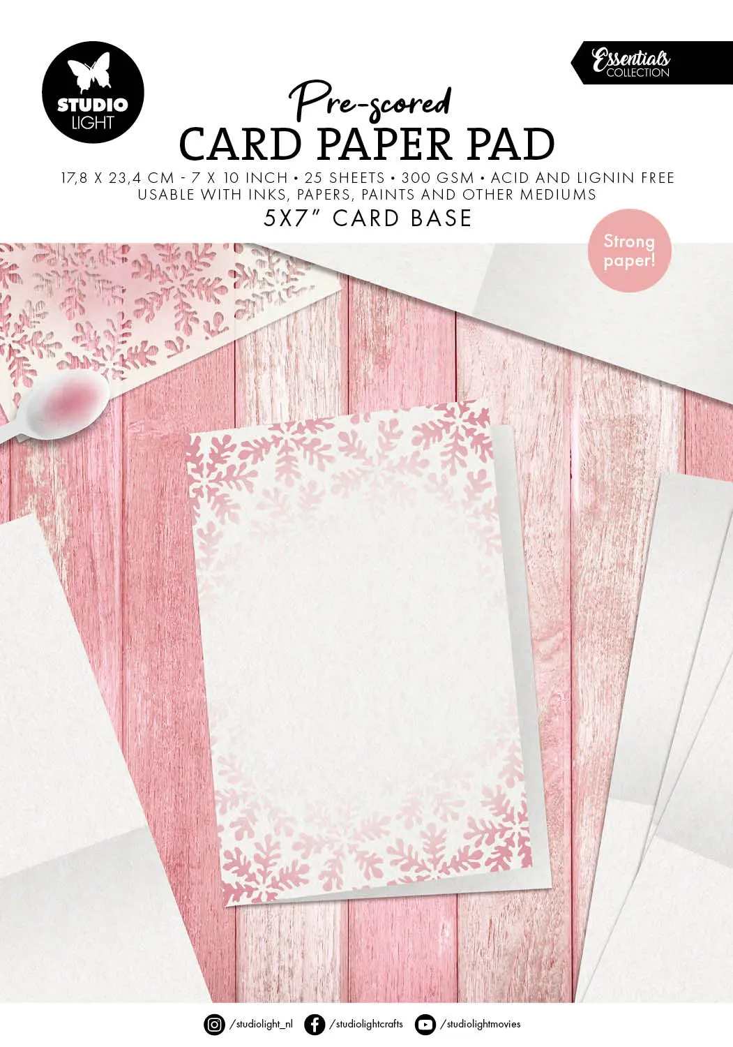 Sl Card Paper Pad Pre-Scored White 5X7" Cards Essentials 25 Sheets 1
