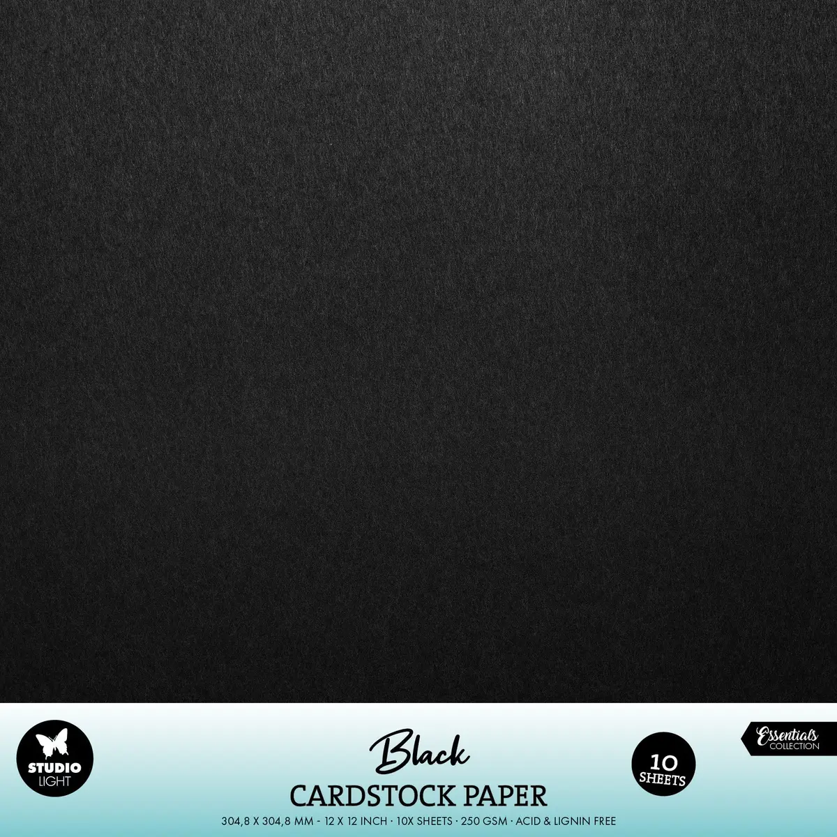 Sl Paper Set Black Cardstock 250 Gsm Essentials 10 Pieces 1