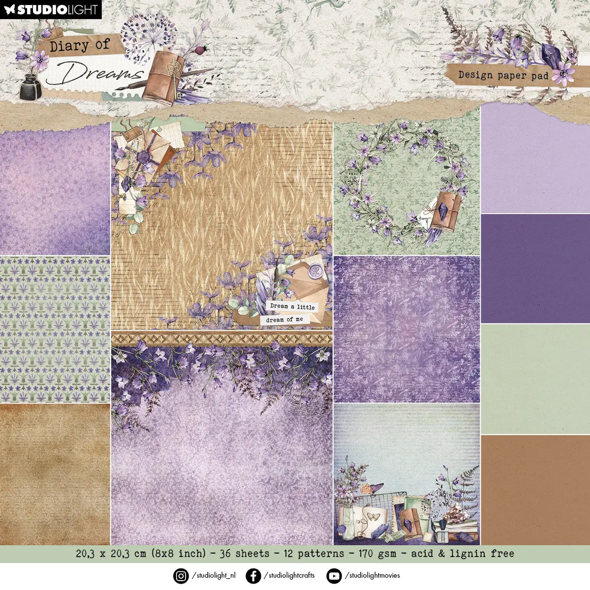 Sl Design Paper Pad Background Diary Of Dreams 36 Sh 1