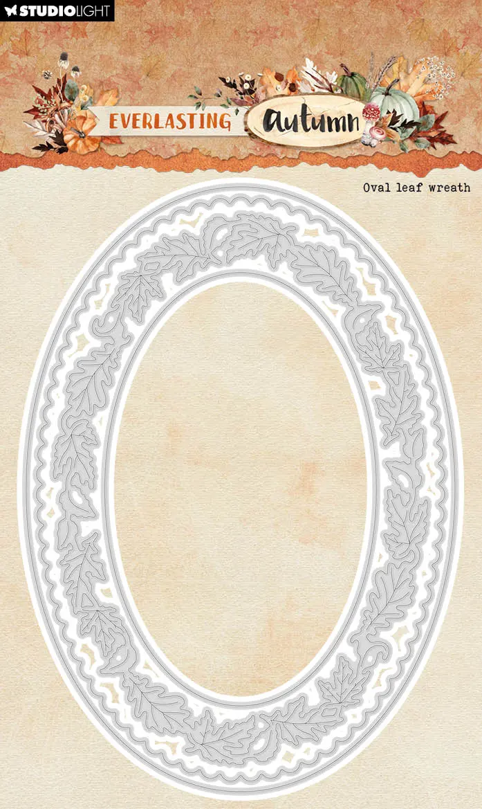 Sl Cutting Dies Oval Leaf Wreath Everlasting Autumn 1