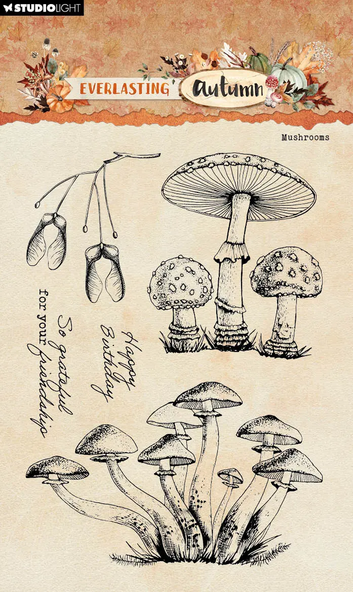 Sl Clear Stamp Mushrooms Everlasting Autumn 1