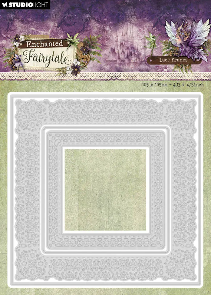 Sl Cutting Dies Lace Frames Square Enchanted Fairytale 4 Pieces 1