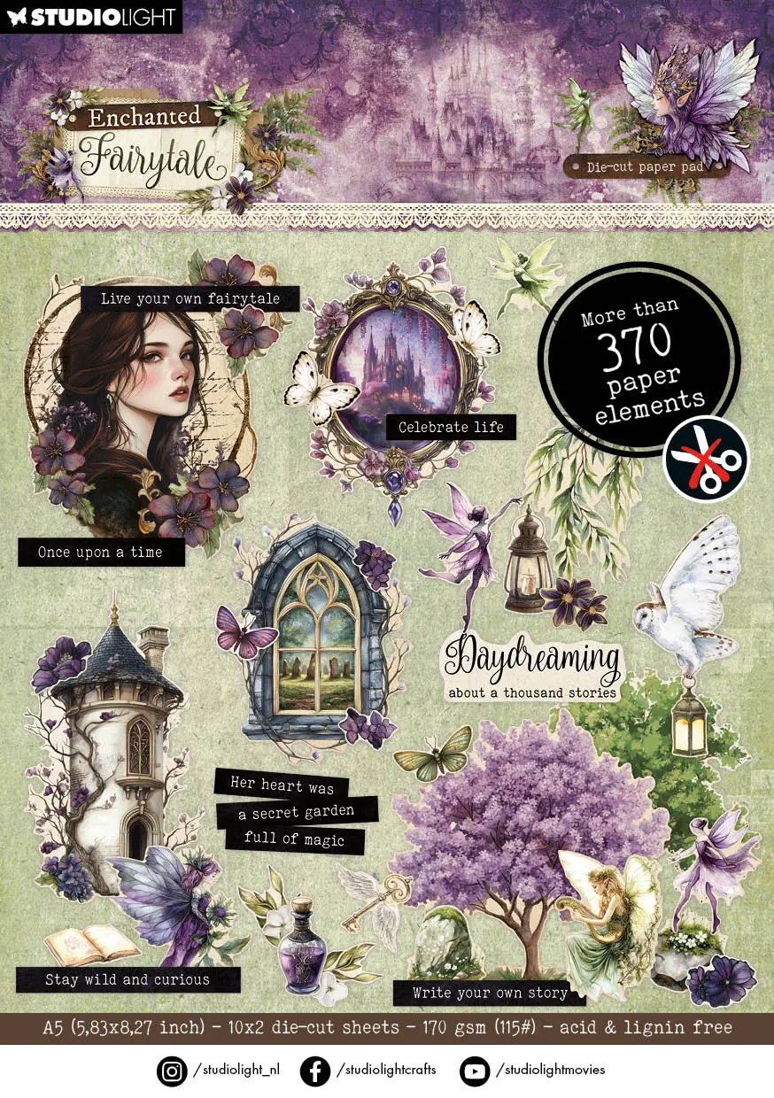 Sl Die-Cut Paper Pad Die-Cut Elements Enchanted Fairytale 20 Sheets 1