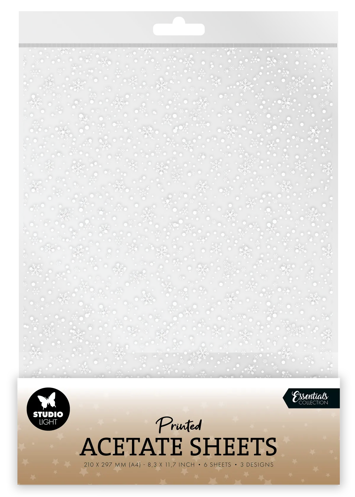 Sl Acetate Sheet Snowflakes White Essentials 6 Sheets 1